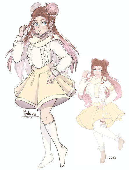 Original Character - KanadeQ redraw 2024 vs 2022